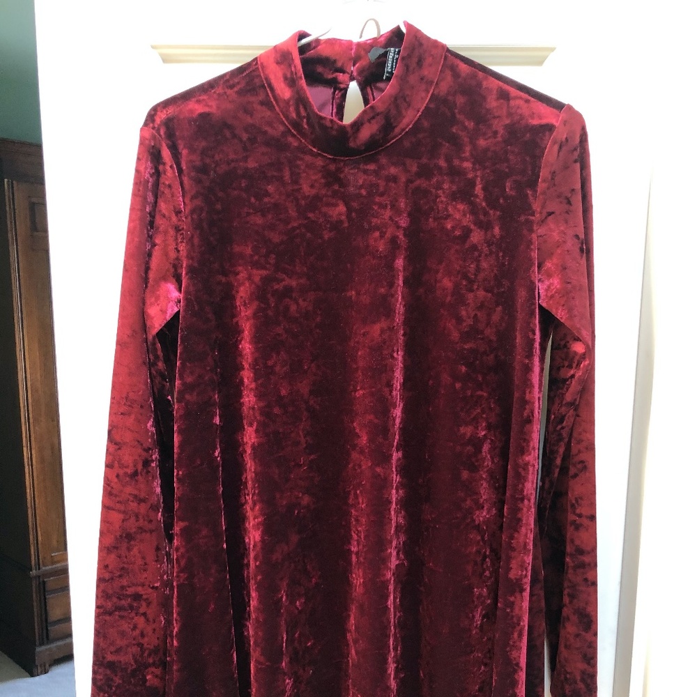 Forever 21 red velvet dress